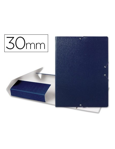 CARPETA PROYECTOS LIDERPAPEL FOLIO LOMO 30MM CARTON GOFRADO AZUL