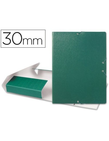 CARPETA PROYECTOS LIDERPAPEL FOLIO LOMO 30MM CARTON GOFRADO VERDE