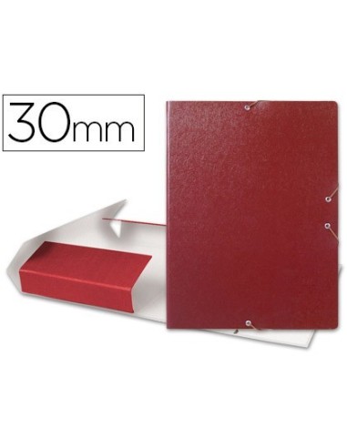 CARPETA PROYECTOS LIDERPAPEL FOLIO LOMO 30MM CARTON GOFRADO ROJA