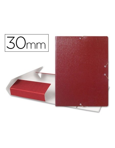 CARPETA PROYECTOS LIDERPAPEL FOLIO LOMO 30MM CARTON GOFRADO ROJA