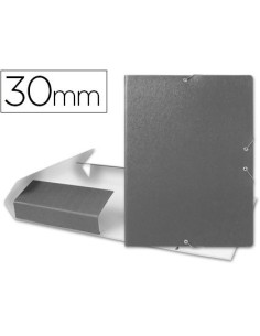 CARPETA PROYECTOS LIDERPAPEL FOLIO LOMO 30MM CARTON GOFRADO GRIS
