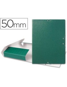 CARPETA PROYECTOS LIDERPAPEL FOLIO LOMO 50MM CARTON GOFRADO VERDE