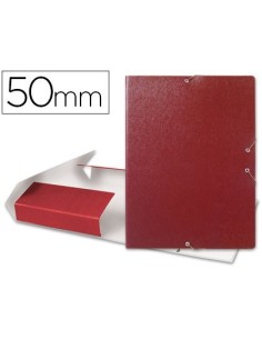 CARPETA PROYECTOS LIDERPAPEL FOLIO LOMO 50MM CARTON GOFRADO ROJA