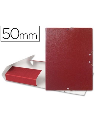 CARPETA PROYECTOS LIDERPAPEL FOLIO LOMO 50MM CARTON GOFRADO ROJA