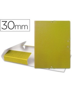 CARPETA PROYECTOS LIDERPAPEL FOLIO LOMO 30MM CARTON GOFRADO AMARILLA