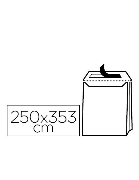 SOBRE LIDERPAPEL BOLSA FUELLE KRAFT 250X353X30 MM SOLAPA TIRA DE SILICONA PAPEL 120GR CAJADE 50 UNIDADES