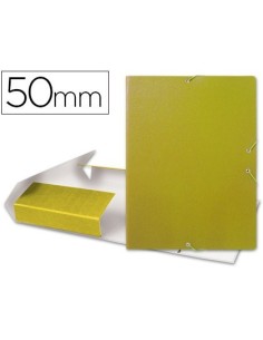 CARPETA PROYECTOS LIDERPAPEL FOLIO LOMO 50MM CARTON GOFRADO AMARILLA