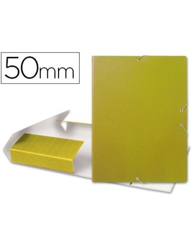CARPETA PROYECTOS LIDERPAPEL FOLIO LOMO 50MM CARTON GOFRADO AMARILLA