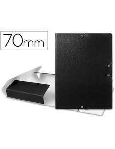 CARPETA PROYECTOS LIDERPAPEL FOLIO LOMO 70MM CARTON GOFRADO NEGRA