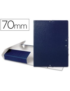 CARPETA PROYECTOS LIDERPAPEL FOLIO LOMO 70MM CARTON GOFRADO AZUL