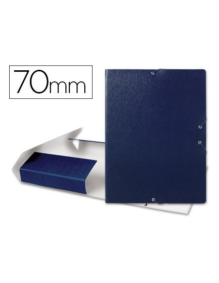 CARPETA PROYECTOS LIDERPAPEL FOLIO LOMO 70MM CARTON GOFRADO AZUL