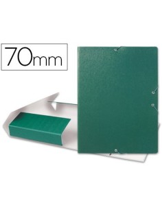 CARPETA PROYECTOS LIDERPAPEL FOLIO LOMO 70MM CARTON GOFRADO VERDE