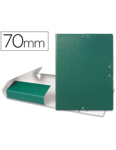 CARPETA PROYECTOS LIDERPAPEL FOLIO LOMO 70MM CARTON GOFRADO VERDE