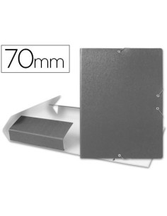 CARPETA PROYECTOS LIDERPAPEL FOLIO LOMO 70MM CARTON GOFRADO GRIS