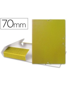 CARPETA PROYECTOS LIDERPAPEL FOLIO LOMO 70MM CARTON GOFRADO AMARILLA