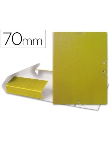 CARPETA PROYECTOS LIDERPAPEL FOLIO LOMO 70MM CARTON GOFRADO AMARILLA