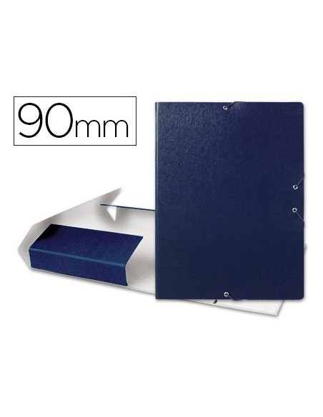 CARPETA PROYECTOS LIDERPAPEL FOLIO LOMO 90MM CARTON GOFRADO AZUL