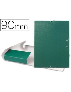 CARPETA PROYECTOS LIDERPAPEL FOLIO LOMO 90MM CARTON GOFRADO VERDE