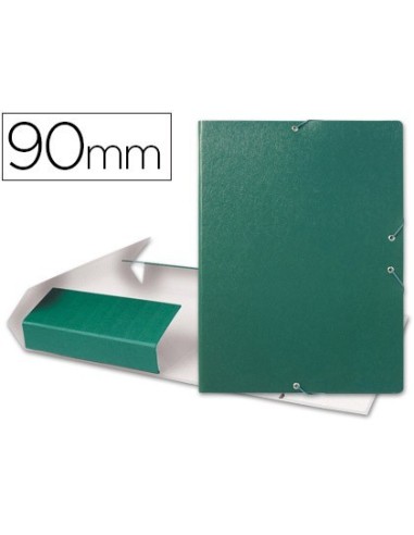 CARPETA PROYECTOS LIDERPAPEL FOLIO LOMO 90MM CARTON GOFRADO VERDE