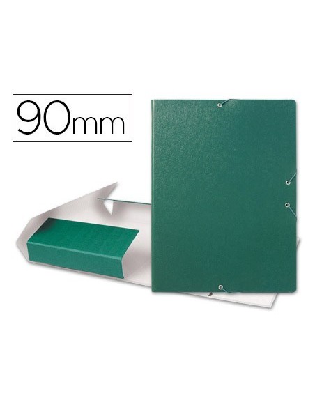 CARPETA PROYECTOS LIDERPAPEL FOLIO LOMO 90MM CARTON GOFRADO VERDE
