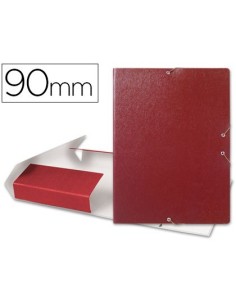 CARPETA PROYECTOS LIDERPAPEL FOLIO LOMO 90MM CARTON GOFRADO ROJA