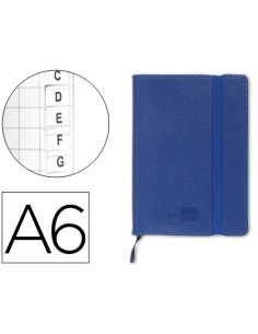 LIBRETA INDICE LIDERPAPEL SIMILPIEL A6 120 HOJAS 70G/M2 COLOR AZUL