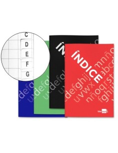INDICE LIDERPAPEL TAPA CARTONCILLO CUARTO 24 HOJAS 70G/M2 COLORES SURTIDOS