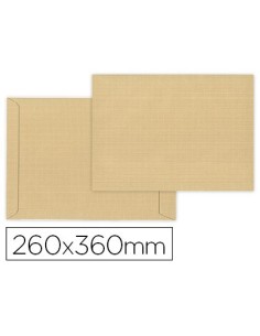 SOBRE LIDERPAPEL BOLSA ARMADO KRAFT ENVIO SEGURIDAD 260X360 MM SOLAPA TIRA DE SILICONA PAPEL 120 GR CAJA DE 100
