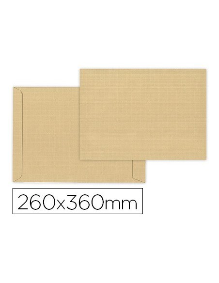 SOBRE LIDERPAPEL BOLSA ARMADO KRAFT ENVIO SEGURIDAD 260X360 MM SOLAPA TIRA DE SILICONA PAPEL 120 GR CAJA DE 100