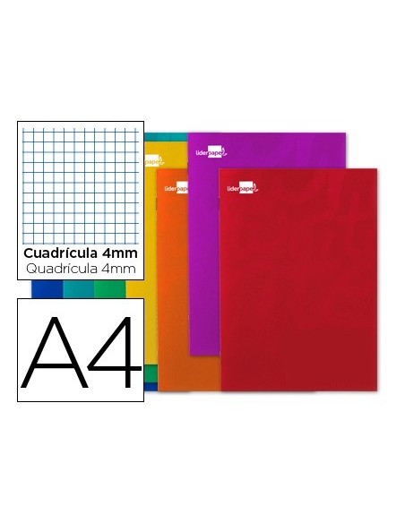LIBRETA LIDERPAPEL SMART A4 80 HOJAS 60G/M2 CUADRO 4MM CON MARGEN