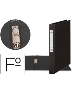 CARPETA 2 ANILLAS 40 MM PLASTICO PARDO FOLIO NEGRO