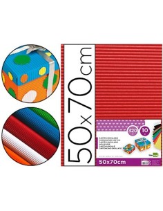 CARTON ONDULADO LIDERPAPEL 50 X 70CM 320G/M2 ROJO