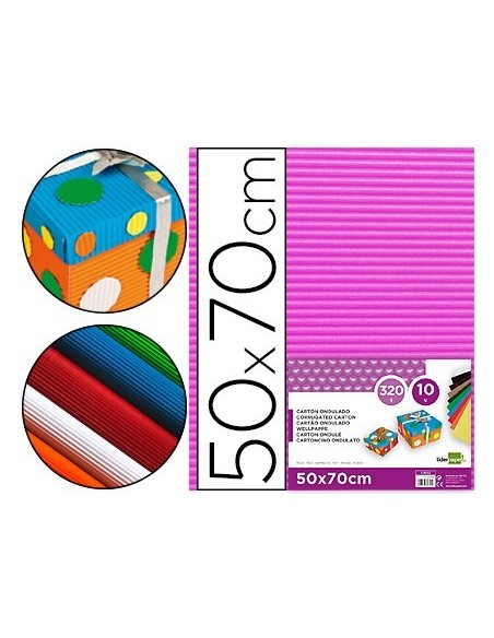 CARTON ONDULADO LIDERPAPEL 50 X 70CM 320G/M2 FUCSIA
