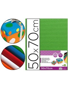 CARTON ONDULADO LIDERPAPEL 50 X 70CM 320G/M2 VERDE HOJA
