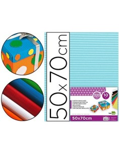 CARTON ONDULADO LIDERPAPEL 50 X 70CM 320G/M2 CELESTE