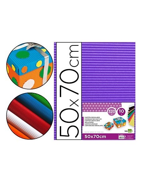 CARTON ONDULADO LIDERPAPEL 50 X 70CM 320G/M2 VIOLETA