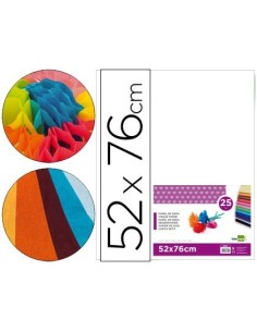 PAPEL SEDA LIDERPAPEL BLANCO 52X76 CM 18 GR -PAQUETE DE 25 HOJAS