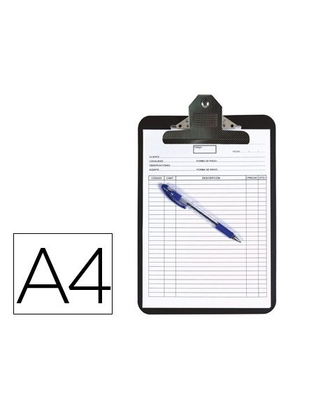 PORTANOTAS Q-CONNECT POLIPROPILENO NEGRO DIN A4 4 MM