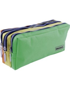 BOLSO ESCOLAR LIDERPAPEL PORTATODO RECTANGULAR 3 BOLSILLOS TRICOLOR 195X70X80 MM