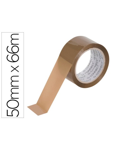 CINTA ADHESIVA Q-CONNECT POLIPROPILENO HAVANA 66 MT X 50 MM PARA EMBALAJE BAJO RUIDO