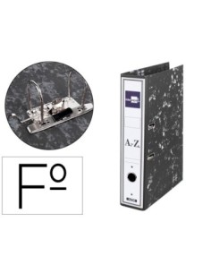 ARCHIVADOR DE PALANCA LIDERPAPEL FOLIO CLASSIC BLACK CARTON ENTRECOLADO CON RADO LOMO 75MM NEGRO COMPRESOR METAL