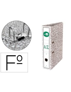 ARCHIVADOR DE PALANCA LIDERPAPEL FOLIO CLASSIC GREY CARTON ENTRECOLADO CON RADO LOMO 75MM GRIS COMPRESOR METALIC