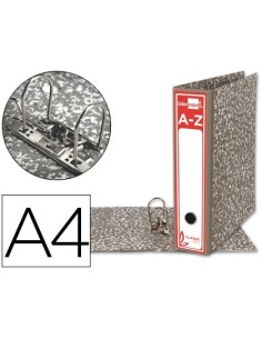 ARCHIVADOR DE PALANCA LIDERPAPEL A4 CLASSIC RED CARTON ENTRECOLADO SIN RADO LOMO 80MM GRIS COMPRESOR METALICO