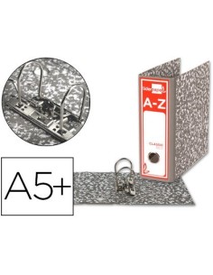 ARCHIVADOR DE PALANCA LIDERPAPEL CUARTO CLASSIC RED CARTON ENTRECOLADO SIN RADO LOMO 80MM GRIS COMPRESOR METALIC