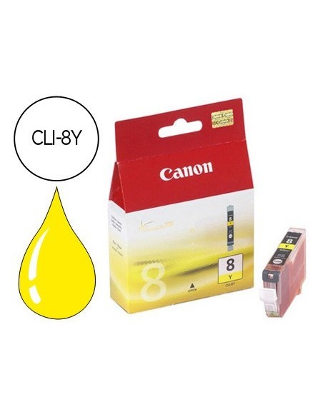 INK-JET CANON IP3300 4200 4300 5200 5200R 5300 6600D 6700D MP500 530 600 800 810 IX4000 IX5000 PRO9000-AMARILLO CLI-8