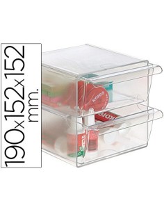 ARCHICUBO ARCHIVO 2000 2 CAJONES ORGANIZADOR MODULAR PLASTICO 190X150X150 MM INCLUYE 2 CLIPS DE SUJECION
