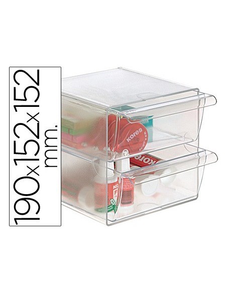 ARCHICUBO ARCHIVO 2000 2 CAJONES ORGANIZADOR MODULAR PLASTICO 190X150X150 MM INCLUYE 2 CLIPS DE SUJECION