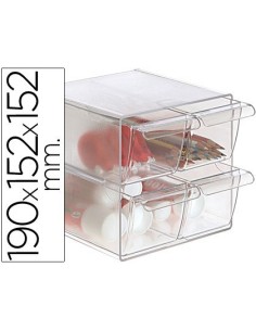 ARCHICUBO ARCHIVO 2000 4 CAJONES ORGANIZADOR MODULAR PLASTICO 190X150X150 MM INCLUYE 2 CLIPS DE SUJECION