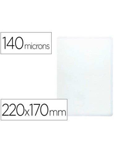FUNDA PORTACARNET Q-CONNECT CUARTO 140 MICRAS PVC TRANSPARENTE 220X170MM