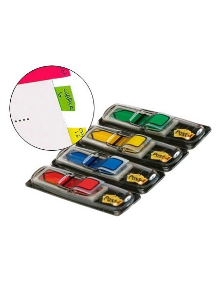 BANDERITAS SEPARADORAS FLECHAS DISPENSADOR 4 COLORES CLASICOSPOST-IT INDEX 684ARR3 96 BANDERITAS